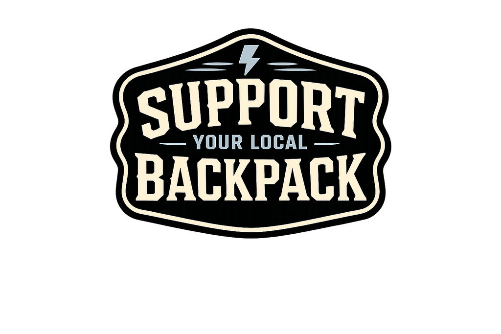 Support Your Local Backpack Sticker ⚡🏍️