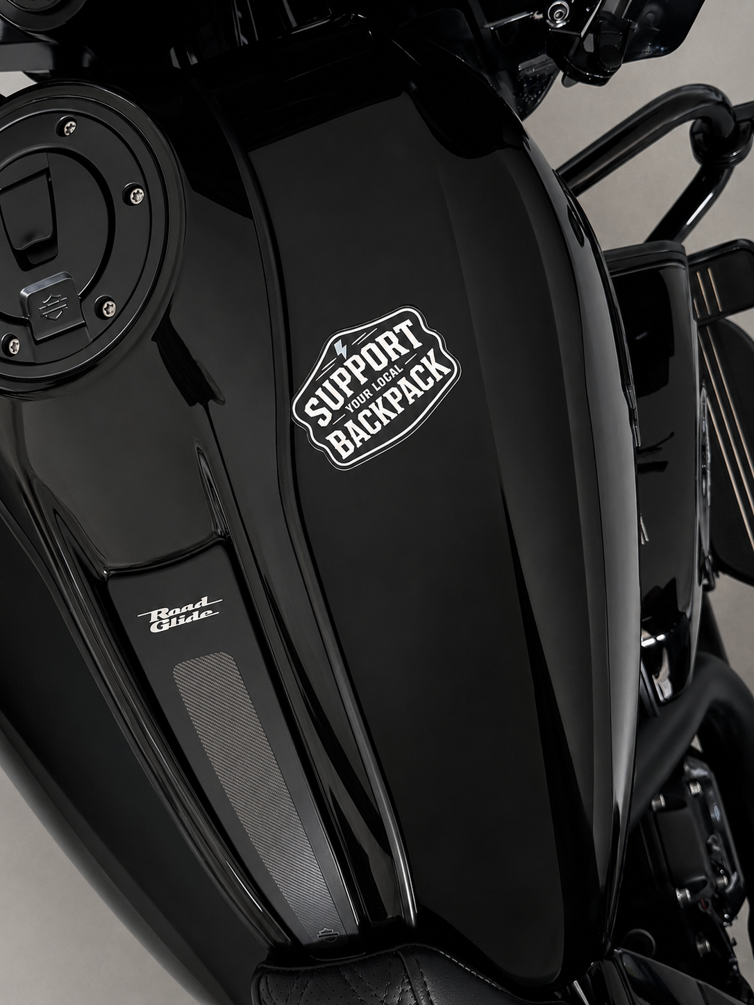 Support Your Local Backpack Sticker ⚡🏍️